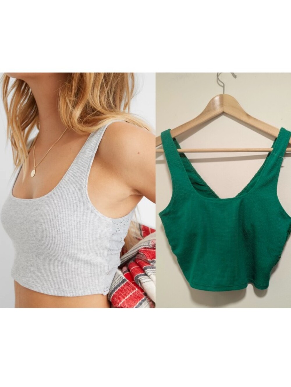 Aerie | Holiday Best Lace Waffle Longline Bralette In Everglade Green